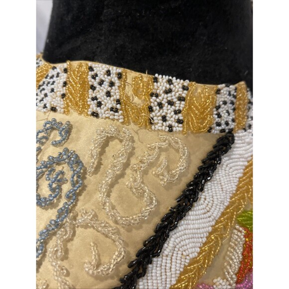 Vintage JO-RO IMPORTS Blouse Heavy Iridescent Beads 50s 60s Butterfly floral 12 - Picture 10 of 16